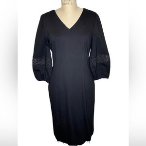 Talbots Black Dress Balloon Sleeve New